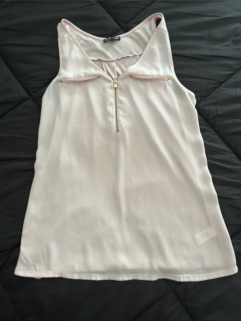 Express Light Pink Sleeveless Zip Tank